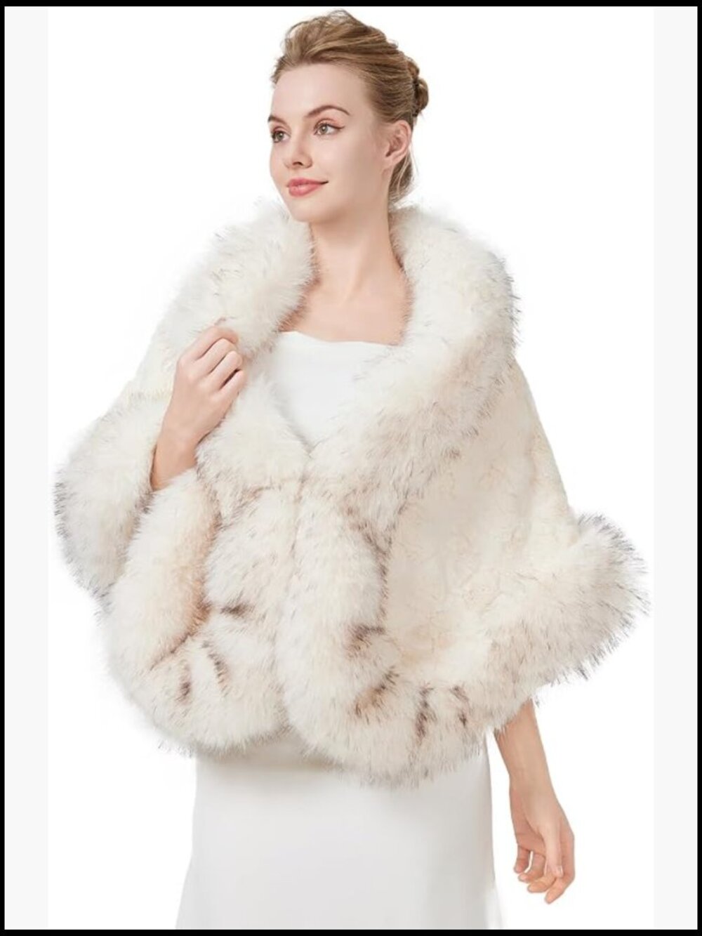 Faux Fur Shawl Stole Wrap Warm Winter Wedding Evening Party Shrug Plus Size